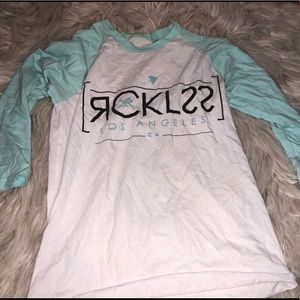 White/light blue long sleeved